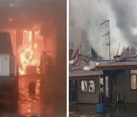Rumah dinas polisi di Pekanbaru terbakar (foto/ist)